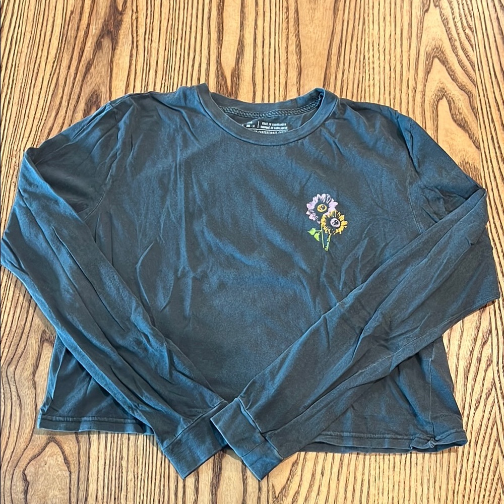 Grey Long Sleeve with Floral Print